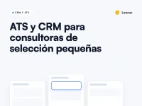 Gráfico de portada de la guía 2026 sobre ATS y CRM para consultoras de selección pequeñas, con tres tarjetas ilustradas