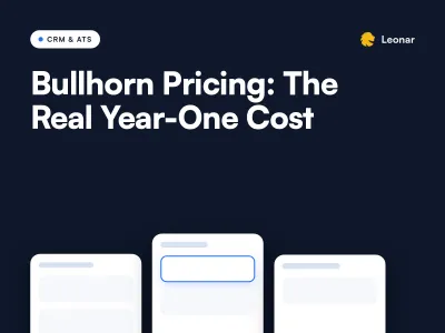 Year-one Bullhorn cost worksheet for a small recruitment agency desk