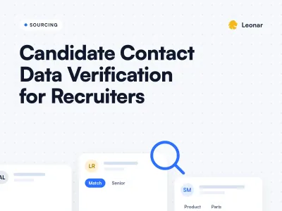 Candidate contact data verification worksheet with source, last-check date, status, and proceed or hold columns