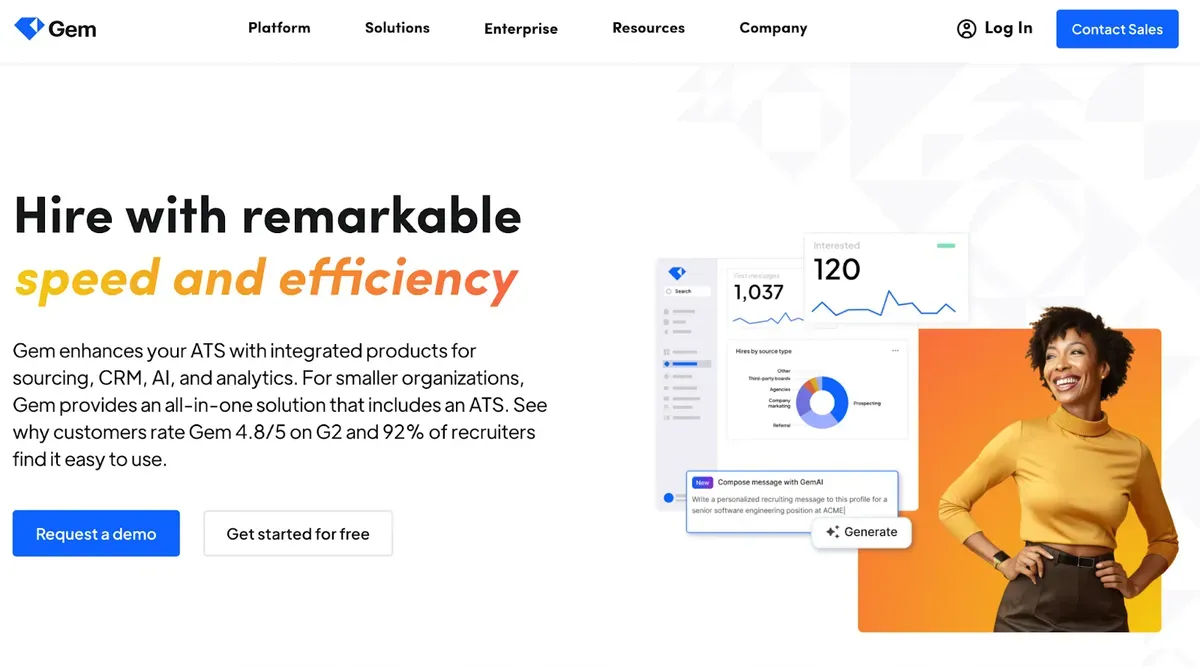 Plateforme Gem pour le recrutement avec rapidité et efficacité