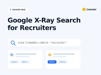 Recruiter using Google X-Ray search to find candidate profiles across LinkedIn and GitHub