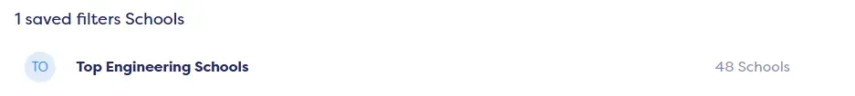 Gespeicherter Filter mit Top-Ingenieurschulen und insgesamt 48 Schulen