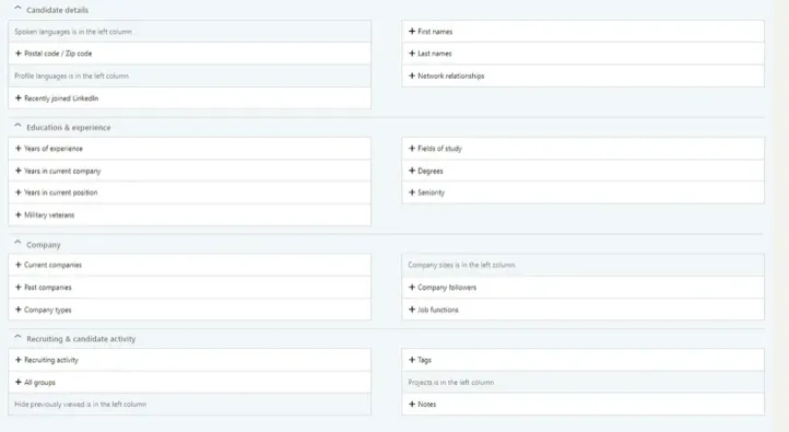 Erweiterte LinkedIn Recruiter-Suchfilter