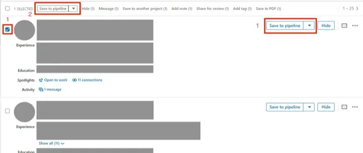 So fügen Sie Kandidaten zu Ihrer Projekt-Pipeline in LinkedIn Recruiter hinzu