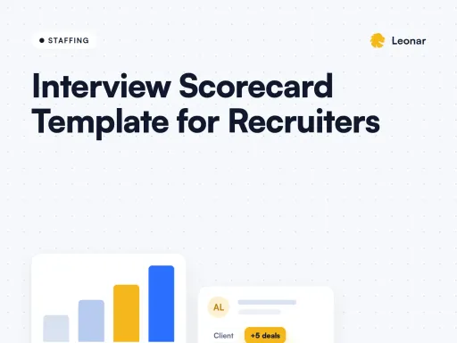 Agency interview scorecard template with evidence, anchored rating, confidence, and open-questions columns