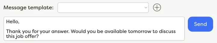 Message-Kompositionsbildschirm mit Hallo-Text und blauem Senden-Button