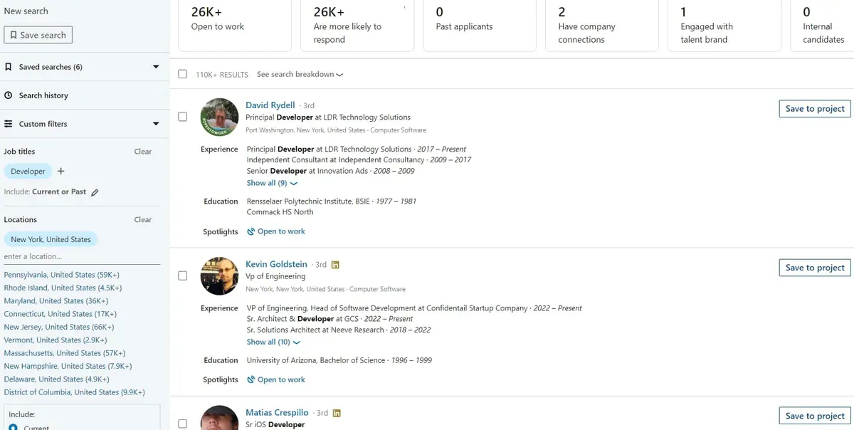 Übersicht über die LinkedIn Recruiter-Schnittstelle