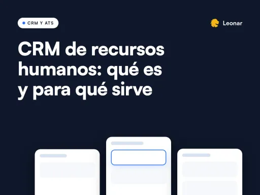 Portada del artículo con el título «CRM de recursos humanos: qué es y para qué sirve» y el logotipo de Leonar