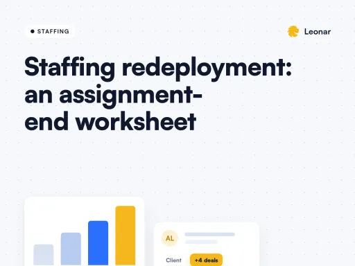Staffing redeployment handoff worksheet with end date, availability, client need, and next action columns