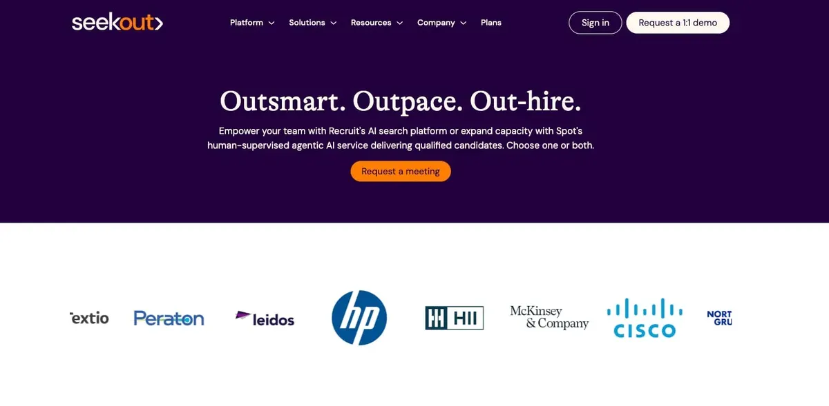 SeekOut Talentakquise-Plattform-Oberfläche