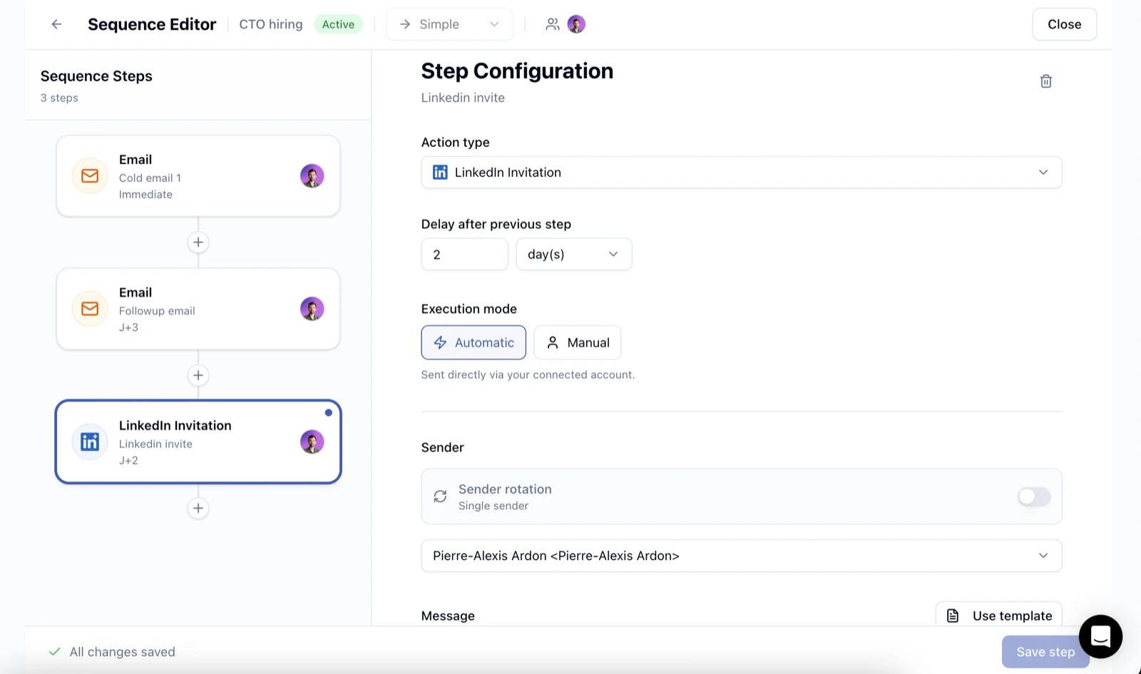 Business development outreach automation in Leonar sales CRM
